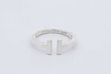 Tiffany & Co. Sterling Silver T Square Ring 4.8 Grams Size 9.5 Eb0826lxzdu