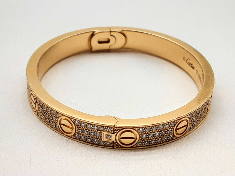 Cartier Classic Love Pave Diamonds 18k Yellow Gold 44.5g Size 16 Do1224lrxzxde