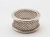 Tiffany & Co. Wide Mesh 0.925 Silver 3.9g Ring Size 3.25 Do0325ixde