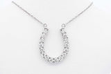 1.12ctw Lab Grown Diamond Horseshoe Pendant Necklace 925 4.7 Grams Eb0625llwdu