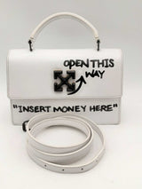 Off White Jitney 1.4 Top Handle Bag In White Eb0425opxsa