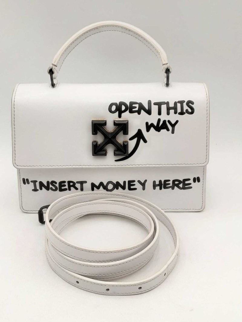 Off White Jitney 1.4 Top Handle Bag In White Eb0425opxsa
