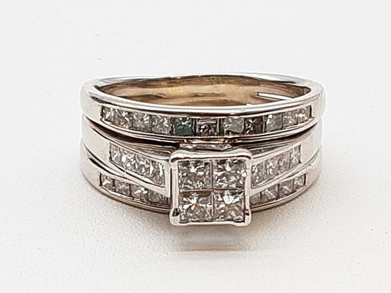 1.20 Cttw Diamonds 14k White Gold 8.3g Ring Size 9.5 Do0425pxzde