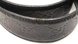 Gucci Interlocking G 40mm Belt In Black Guccissima Leather Size 40 Fw0926lrxdu