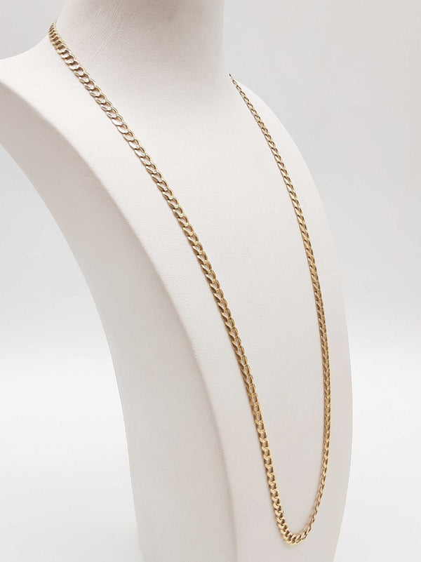 14k Yellow Gold 14.5g Concave Curb Chain 25 In Do0625irrde