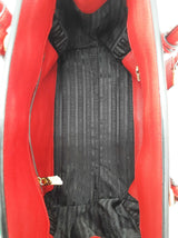 Prada 2 Way Red Vitello Daino Leather Tote Bag Do0725porde