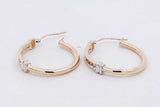 0.16cttw Diamond Hoop Earrings In 10k Yellow Gold 2.3 Grams Eb0926loxsa