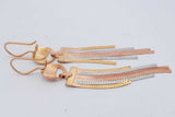 18k Tricolor Waterfall Dangle Earrings 7.1 Grams Eb0626rwxsa