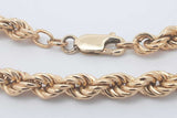 18k Yellow Gold Rope Chain Necklace With 14k Clasp 21.6 Grams 25 In Eb0326lrrxsa