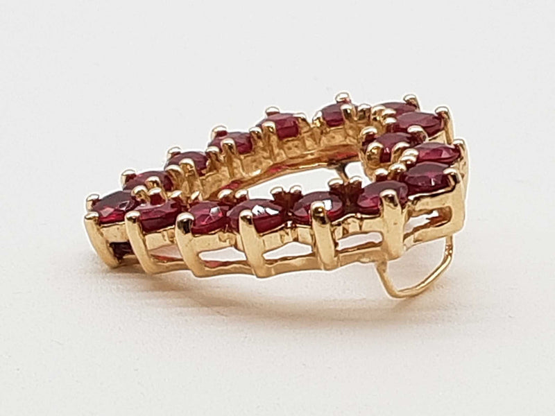 Synthetic Ruby 14k Yellow Gold 8.1g Heart Pendant Do0425wcxde
