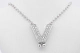 Diamond Letter V Pendant Bolo Necklace In 18k White Gold 16.9 Grams Eb0226lorzsa