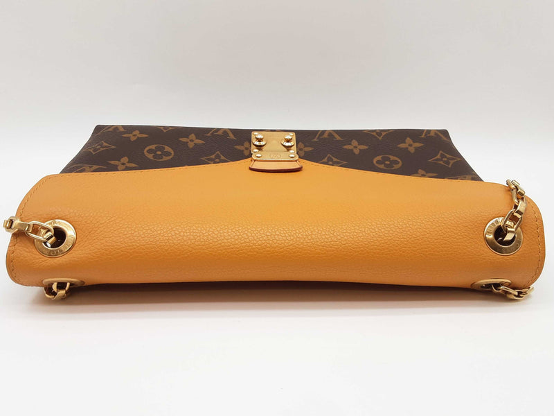 Louis Vuitton Pallas Saffron Yellow Leather Monogram Shoulder Bag Do0625llxzde