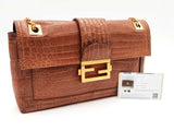 Fendi Baguette Maxi Crocodile Embossed Chain Handbag Sd0325izxzde