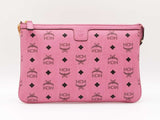 Mcm Stark Wristlet Pouch In Pink Visetos Coated Canvas Fw0525lrzdu