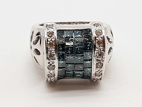 1.63 Cttw Diamonds 14k White Gold 15.9g Ring Size 6 Do0725cxzde