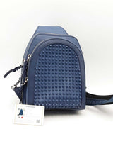 Christian Louboutin Loubifunk Blue Leather Backpack Eb0325sxzsa