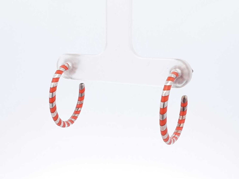 Tiffany & Co. Paloma Picasso Sterling & Enamel Swirl Hoop Earrings Fw0125lcrdu