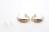 14k Two-tone Yellow & White Gold Twisted Hoop Earrings 2.2 Grams Fw0526lpzdu