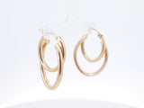 14k Yellow Gold Double Hoop Earrings 4.7 Grams Fw0826pxzdu