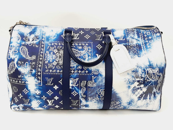 Louis Vuitton Bandana Blue 50 Keepall Bandouliere Bag Dowrzxde 144020005372