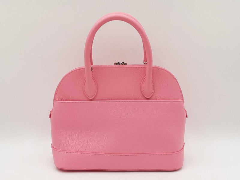 Balenciaga Small Logo Ville Top Handle Bag In Pink Grained Leather Fw0925rzxdu