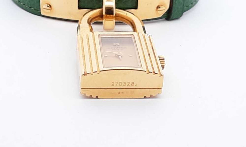 Hermes Kelly- Cadenas Watch With Green Leather Band Ebpxzdu 144030007238