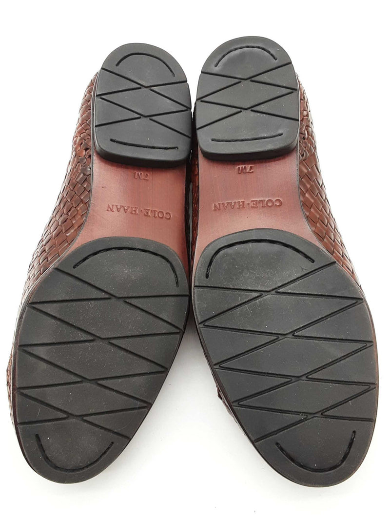 Cole Haan Nutmeg Brown Woven Leather Loafers Size Us 7m Do0925exde