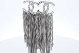 Chanel Crystal Embellished Cc Chain Drop Earrings 22.7 Grams Eb0626rrxde