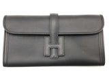 Hermes Jige Elan 29cm Black Box Calf Leather Clutch Do0526ixzde