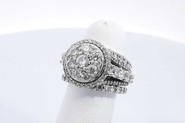 Approx. 2.59ctw Diamond Wedding Set In 14k White Gold 11.9g Size 4.5 Eb1124sxzsa