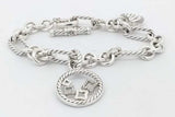 David Yurman Sterling Silver Cable Charm Bracelet 6.2 Grams 7 Inch Eb0626lrxsa