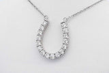 1.12ctw Lab Grown Diamond Horseshoe Pendant Necklace 925 4.7 Grams Eb0625llwdu