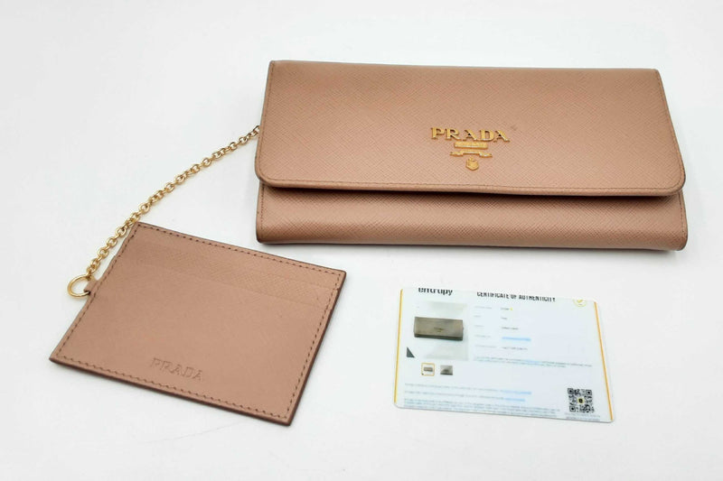 Prada Beige Saffiano Leather Continental Wallet Eb1124oxzdu