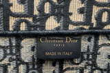 Christian Dior Large Dior Ecru & Blue Oblique Embroidery Book Tote Eb0425lerxsa
