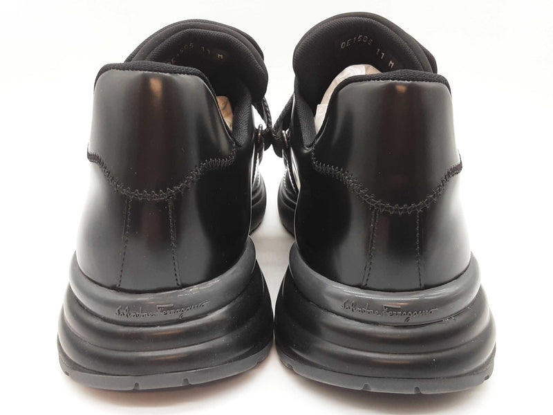 Salvatore Ferragamo Tommy Nero Black Leather Slip On Shoes Size 11m Do0725oxzde