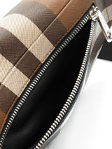 Burberry Mini Cason Belt Bag In Dark Birch Brown Check Coated Canvas Fw0326oxzdu