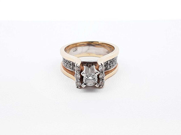 0.83 Cttw Diamond & Two-tone 14k Yellow Gold Ring 7.7 Gram Size 6.25 Fw0925rxzdu