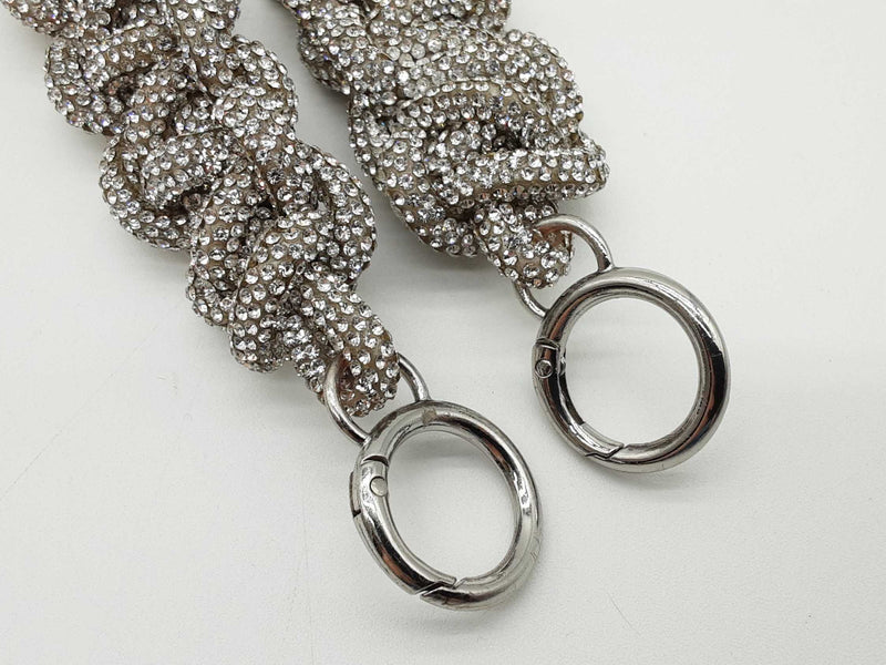 Panoptic Silver Rhinestone Crossbody Bag Strap Do1224wsde