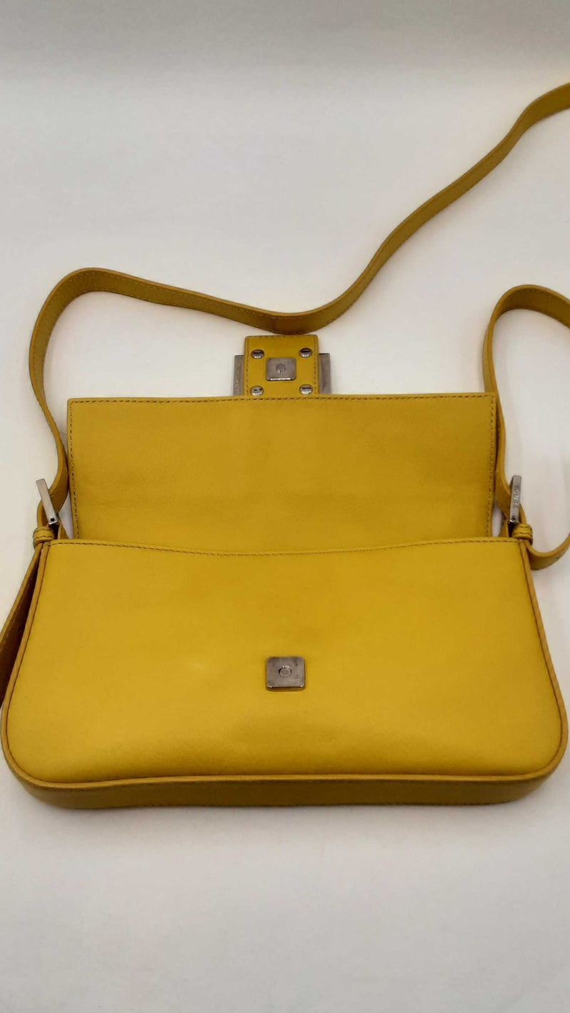 Fendi Baguette Yellow Leather Crossbody Sd0425wizdu