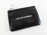 Off White "For Belongings" Pouch In Black Leather Fw1125rxde