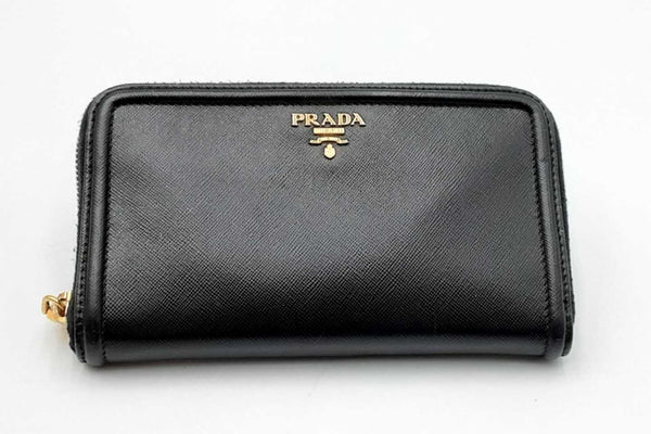 Prada Zip Around Black Wallet Eb1224lrxdu