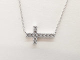 0.45 Cttw Lab Grown Diamonds 0.925 Silver 3.4g Sideways Cross Necklace 20 In Do0725ride