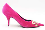 Balenciaga Fuchsia Velvet De Soie Heels Size 39 Eb1024lxzsa