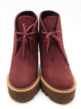 Stella Mccartney Leana Faux Suede Burgundy Wedges Size 40 Eb0925exde
