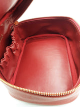 Chanel Red Caviar Leather Vanity Case Eb1225prxde