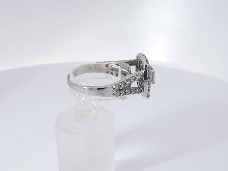 1.07 Cttw Diamond 10k White Gold Ring 5.9 Grams Size 9 Aa0625izxsa