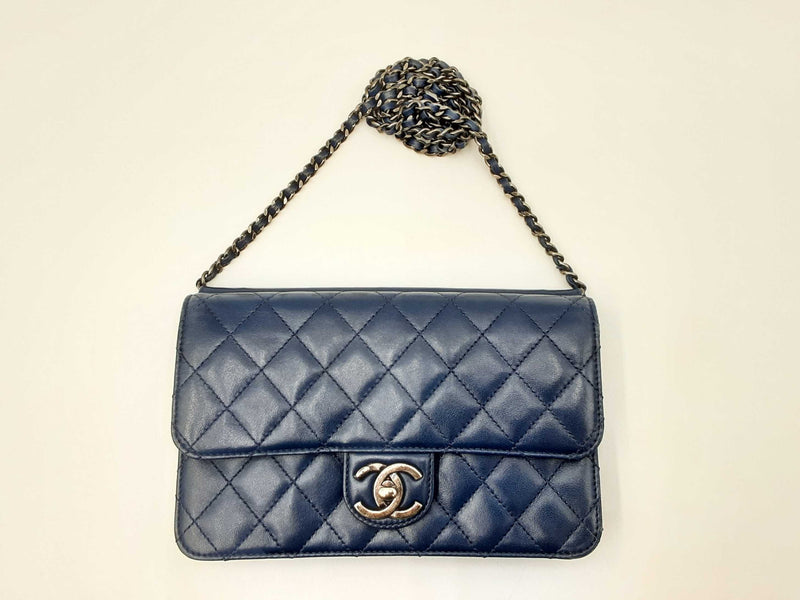 Chanel Crossing Times Mini Flap Bag In Navy Blue Quilted Lambskin Fw0125lcxzdu