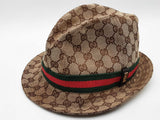 Gucci Beige Gg Canvas Web Fedora Hat Size L Do1026orxde