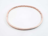 1.50 Cttw Diamond & 18k Rose Gold Bangle Bracelet 9.4 Grams 6 Inch Fw0326lzxzdu
