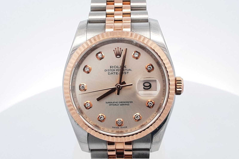 Rolex Oyster Perpetual Datejust 36mm 18k & Stainless Steel Watch Eb0225ixxzsa